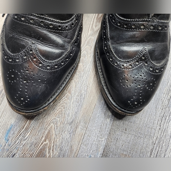 Allen Edmonds Chester shoes Black Oxford wingtips Black Men's 7.5 - Picture 4 of 12